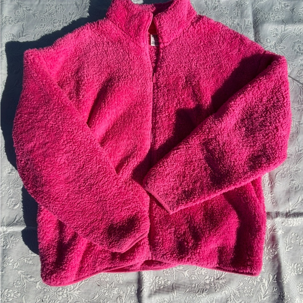 PINK Victoria's Secret Bright Pink Sherpa Jacket